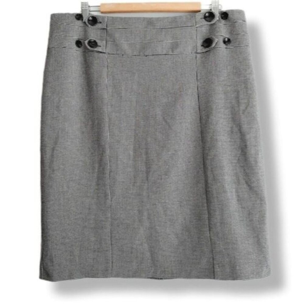 NWOT - DEBENHAMS / Houndstooth Straight Pencil Skirt B&W Sz 18